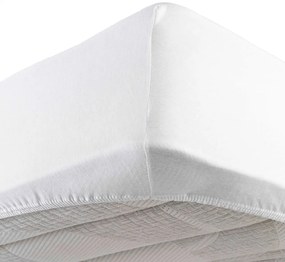 Lenzuolo elasticizzato in jersey bianco 90x190 cm Jersy - douceur d'intérieur
