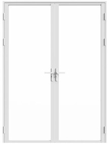 Blocco porta reversibile a due battenti 2 x H204 x L73 cm in Alluminio e Vetro temperato Bianco  - LOXTON