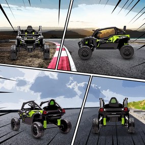 Macchina Elettrica per Bambini 3-5 Anni 12V con Licenza Kawasaki Doppio Motore Telecomando e Musica Nero...