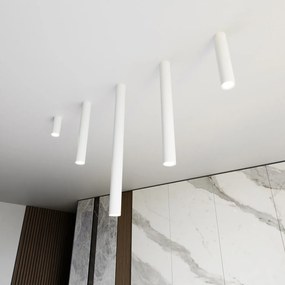 Plafoniera Moderna Faretto Marduk 1 Luce Acciaio Bianco 80 Cm