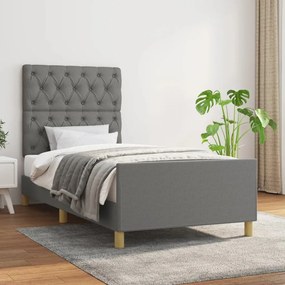 Giroletto Senza Materasso Grigio Scuro 80x200 Cm Tessuto /