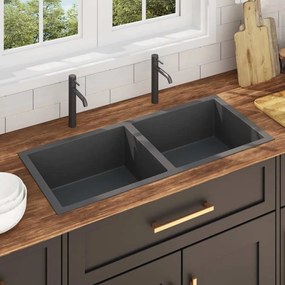 Lavello Da Cucina Artigianale Nero İn Acciaio Inox /