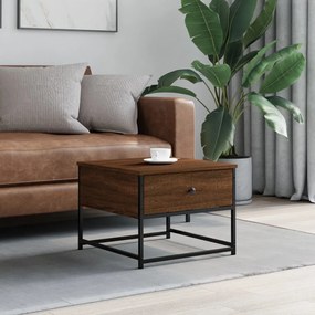 Tavolino Da Salotto Rovere Marrone 51x51x40cm Legno Multistrato /