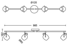 Philips 50614/30/P0 - Faretto LED RIVANO 4xLED/4,3W/230V