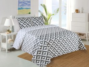 Set con copriletto e federa bianco/grigio con rivestimento trapuntato 220x240 cm Casilla – My House