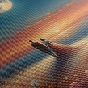 Quadro su tela – Passeggiata romantica tra i fiori