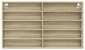 Armadietto vetrina rovere sonoma 100x15x58 cm legno multistrato