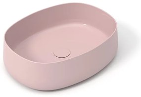 Lavabo da appoggio Wave OLYMPIA CERAMICA ovale in ceramica L 50 x H 14 x P 40 cm rosa lucido piletta non inclusa