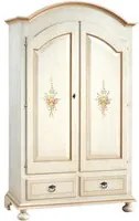 Armadio 2 porte in legno shabby bianco patinato/ocra 125x61x200 - Mobili 2G