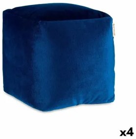 Puff Velluto Azzurro 30 x 30 x 30 cm (4 Unità)