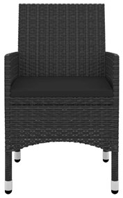 Set da pranzo da giardino 7 pz con cuscini polyrattan e vetro