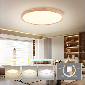 Brilagi - Plafoniera LED WOODROUND LED/40W/230V 3000/4000/6000K Ø 60 cm