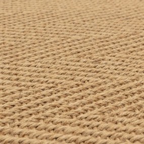 Tappeto in juta bifacciale e tessuto a mano colore naturale 200x290 cm Bordo Herringbone Linen - Asiatic Carpets