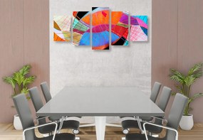 Quadri 5 pezzi – Astrazione multicolore