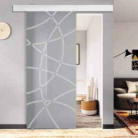 Porta scorrevole Circle in alluminio multicolore, L 96 x H 215 cm, con binario Atelier bianco Reversibile