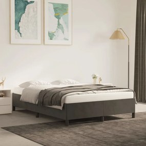 Giroletto Senza Materasso Grigio Scuro 140x200 Cm Velluto /