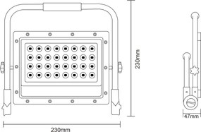 Proiettore LED con stativo LED/50W/230V 5000K IP65 arancione