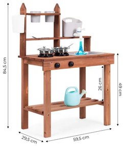 Cucina per bambini in legno di abete + accessori