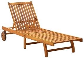 Lettino Prendisole İn Legno Massello Di Acacia /