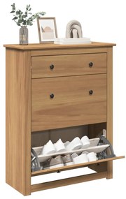 Scarpiera Panama 80x35x105 Cm Legno Massello Di Pino /
