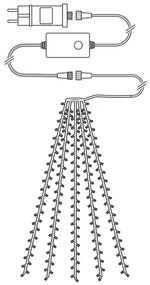 Nedis WIFILXT11W200 - Tenda di Natale LED 200xLED/8 funzioni 5x7m IP65 Wi-Fi Tuya