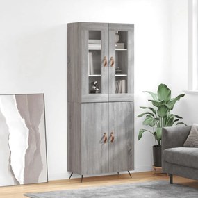 Credenza Grigio Sonoma 69,5x34x180 Cm İn Legno Multistrato /