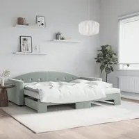 Divano Letto Estraibile Materassi Grigio Chiaro 90x200 Vellutocod mxl 130617