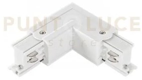 Connessione ad l destra per binario trifase rail bianco satinato le...