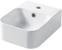 Lavabo rettangolare da appoggio o sospeso in ceramica bianca lucida 25x35cm serie Slim Disegno ceramica