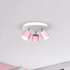 Eko-Light Faretto soffitto Cloudy 3 luci rondò rosa