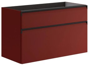 Mobile da bagno sotto lavabo Fusion rosso opaco L 99.5 x H 60 x P 45.5 cm 2 cassetti, lavabo non incluso