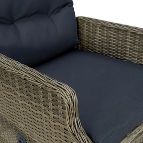 Set da Pranzo da Giardino 9 pz con Cuscini in Polyrattan Marrone