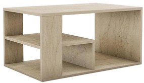 Tavolino da salotto JELIO, finitura effetto marmo beige