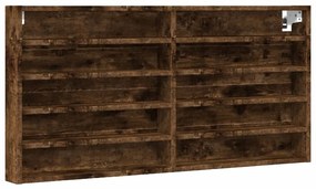 Armadietto vetrina rovere fumo 100x8,5x50 cm legno multistrato