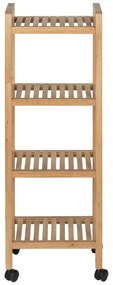 Scaffale da bagno in legno di noce con tre ripiani e ruote 35x97 cm Norway - Wenko