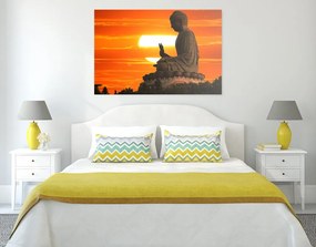 Quadro su tela – Statua di Buddha al tramonto