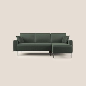 Arthur divano moderno angolare in velluto morbido impermeabile T01 verde Sinistro