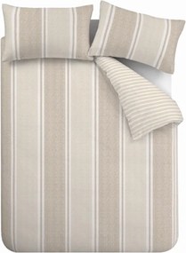 Set copripiumino e federa beige per letto singolo 135x200 cm Banded Stripe – Catherine Lansfield