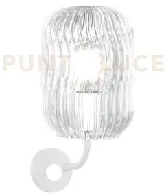 Applique bianco 1 luce vetro trasparente 1181bi-at-tr