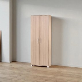 Scarpiera 2 ante grande in legno con ripiani 70x189h cm Rovere
