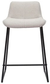Sgabelli da bar in tessuto effetto velluto testurizzato beige e metallo H65 cm (set di 2) BOOST