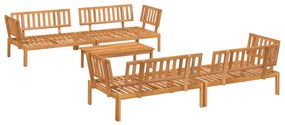 Set divano pallet da giardino 5 pz in legno massello di acacia