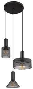 Globo 15648-3H - Lampadario a sospensione con filo JEDD 3xE27/60W/230V nero