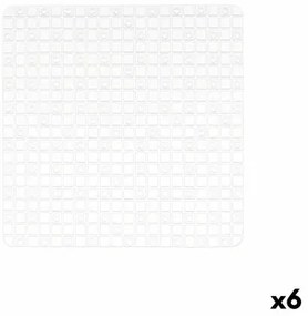 Tappetino Antiscivolo da Doccia Quadri Trasparente PVC 50,3 x 50,3 x 0,7 cm (6 Unità)