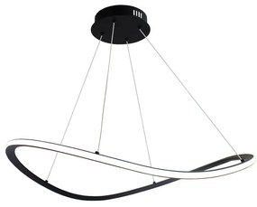 Lampadario LED moderno RAKY nero Ø70cm, luce CCT 4000 lumen