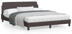 Giroletto Senza Materasso Marrone Scuro 160x200 Cm Tessuto /