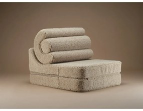 Poltrona per bambini marrone chiaro con rivestimento in bouclé Flipster – Wigiwama