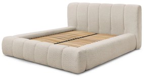 Letto matrimoniale imbottito beige contenitore e rete inclusi 180x200 cm Denali - Bobochic Paris