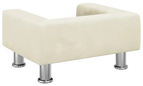 Divano per bambini crema 50x40x26,5 cm in velluto