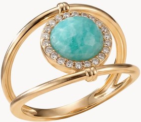 Anello placcato oro con pietre preziose Christelle
